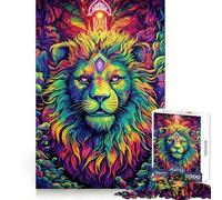 Puzzle psychédélique Lion Trippy pour Adultes, 1000 pièces, Puzzle cérébral Relaxant, Image à Assembler, Cadeau de Noël (38x26cm)