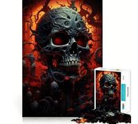 Puzzle psychédélique LiveDead Skull 1000 pièces pour Adolescents Jeu de réflexion Stimulant Passe-Temps Calme Découpe précise Joli Cadeau 38x26cm