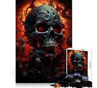 Puzzle psychédélique LiveDead Skull 1000 pièces pour Adolescents Jeu de réflexion Stimulant Passe-Temps Calme Découpe précise Joli Cadeau 38x26cm