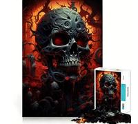 Puzzle psychédélique LiveDead Skull pour Adultes, 1000 pièces, défi cérébral, Jeu Amusant et Silencieux, découpe précise, décoration Murale 38x52cm