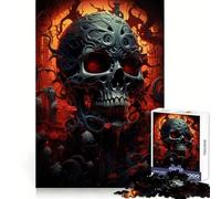 Puzzle psychédélique LiveDead Skull pour Adultes, 1000 pièces, défi cérébral, Jeu Amusant et Silencieux, découpe précise, décoration Murale 38x52cm