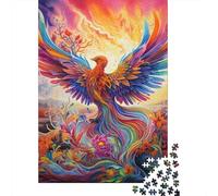 Puzzle psychédélique Phénix Oiseau 500 pièces Puzzles Puzzle en Bois pour Adultes 18+ Jeux éducatifs 500 pièces (52x38cm)