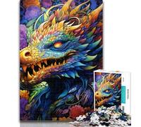 Puzzle psychédélique pour Adolescents, 1 000 pièces, Motif Dragon, idéal pour soulager Le Stress et Passer Un Bon Moment, idéal pour Les Vacances, 50x75cm