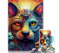 Puzzle psychédélique pour Adolescents, 1000 pièces, Jeux éducatifs, décoration d'intérieur, Collection d'artistes, Beaux-Arts (75x50cm)