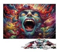 Puzzle psychédélique pour Adultes 1 000 pièces Couleur Amusant en Famille avec Affiche et fiche de Questions réponses Assorties (38 x 26 cm)