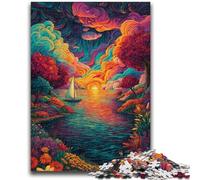 Puzzle psychédélique pour Adultes, 1 000 pièces, Jeu éducatif et Difficile, idéal pour Les familles et Les Amis (50x75cm)
