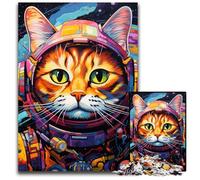 Puzzle psychédélique pour Adultes, 1 000 pièces, Motif Chat, idéal pour Un Divertissement Relaxant, Un Cadeau de Noël ou Une décoration d'intérieur 50x75cm / 19,68x29,52 Pouces.