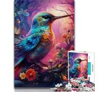 Puzzle psychédélique pour Adultes, 1 000 pièces, Motif Colibri, Jouets éducatifs et Difficiles à Apprendre, Jeux de Famille, Cadeaux pour Amis et Famille (38x26cm)
