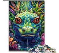 Puzzle psychédélique pour Adultes 1000 pièces Crocodile du Nil, activité de cohésion familiale, Cadeau Unique pour Les fêtes et Les Anniversaires (Taille : 50x75cm)