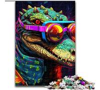 Puzzle psychédélique pour Adultes 1000 pièces, Crocodile du Nil, idéal pour la décoration de la Maison et du Bureau, Les fêtes, Les Anniversaires et Les Cadeaux de Vacances (Taille 26x38cm)