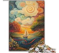 Puzzle psychédélique pour Adultes, 1000 pièces, Difficile, Jeu éducatif, défi, Cadeau d'anniversaire, décoration Murale (50x75cm)