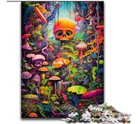 Puzzle psychédélique pour Adultes, 1000 pièces, Motif crâne de Champignon, Jeu Familial Difficile, Anti-Stress, défi Difficile, Superbes Cadeaux et Jouets (50x75cm)