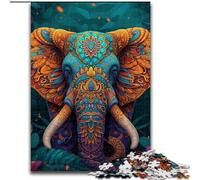 Puzzle psychédélique pour Adultes, 1000 pièces, Motif éléphant, Jeux éducatifs, décoration d'intérieur, Cadeaux Uniques (26x38cm)