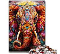 Puzzle psychédélique pour Adultes, 1000 pièces, Motif éléphant, pour Un Moment de détente à la Maison Chaque pièce est Unique - Jeu Familial Stimulant et Amusant (50x75cm)