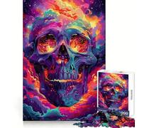 Puzzle psychédélique Spatial Crâne 1000 pièces pour Adultes Cadeau Stimulant pour l'esprit Jeu d'adresse Silencieux et Amusant Design raffiné Assemblage Parfait Cadeau Exquis 38x52cm