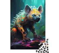 Puzzle psychédélique The Hyena 1000 pièces Puzzles en Bois pour Adultes et Famille Challenge 1000 pièces (75 x 50 cm)