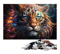 Puzzle psychédélique Tigre 1000 pièces Puzzle Impossible pour Adultes Idéal pour Les Adolescents et Les collectionneurs, Cadeau de Voyage, Activité familiale 26x38cm / 10,23x14,96 Pouces