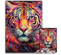 Puzzle psychédélique Tigre 1000 pièces Puzzles impossibles pour Adultes pour Les Anniversaires et Les fêtes 26x38cm / 10,23x14,96 Pouces