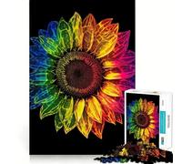 Puzzle psychédélique Tournesol 1000 pièces pour Adultes et Adolescents Stimulation de la mémoire et Relaxation Idée Cadeau de Noël 38x26cm