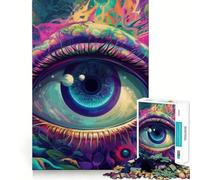 Puzzle psychédélique Troisième œil pour Adultes, 1000 pièces, Jeu de logique Solide, Amusant et Simple, découpe de précision, Cadeau de Noël (50x75cm)