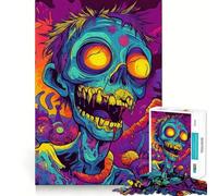Puzzle psychédélique Zombie 1000 pièces pour Adultes Améliore la mémoire et Le Plaisir de Jouer Ensemble Bords précis Cadeau saisonnier (38x52cm)
