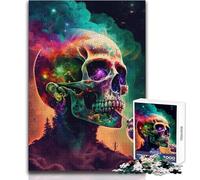 Puzzle Psycho Skull 1000 pièces pour Adultes:Apprentissage ludique et activité Cognitive, pour des Surprises joyeuses Dimensions:38x52cm