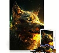 Puzzle Puissant Loup et Électrique 1000 pièces pour Adolescents Améliore la mémoire Amusant et Relaxant Bords tranchants Cadeau Unique 38x52cm