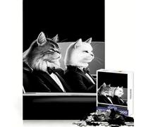 Puzzle Pulp Fiction Cats pour Adultes, 1000 pièces, édition spéciale Recall Upgrade Peaceful Time Tight Cut Santa Wish List (50x75cm)