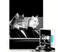 Puzzle Pulp Fiction Cats pour Adultes, 1000 pièces, édition spéciale Recall Upgrade Peaceful Time Tight Cut Santa Wish List (50x75cm)