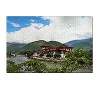 Puzzle Punakha Dzong Bhoutan 2000 pièces, Jeu, Illustration, Souvenir de Voyage, 100 x 70 cm