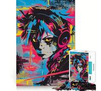 Puzzle Punk Kid Anime pour Adolescents 1000 pièces, Jeu de logique Robuste, Silencieux, Bords Nets, Cadeau élégant (38x26cm)