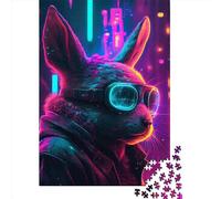 Puzzle Punk Rabbit pour adultes et adolescents, 1000 pièces, puzzle en bois pour adultes, puzzle pour adolescents à partir de 12 ans, cadeaux de Noël, 1000 pièces (75 x 50 cm)