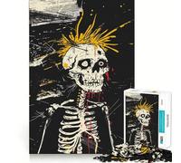 Puzzle Punk Squelette tête de Mort, 1000 pièces, Jeu Intelligent pour Adultes, à Assembler soi-même, Cadeau Festif (50x75cm)