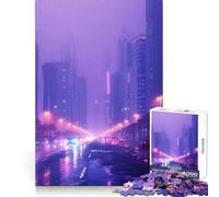 Puzzle Purple City pour Adultes, 1000 pièces, stimule la mémoire, se détend et s'amuse Bords précis Un Joli Cadeau (50x75cm)