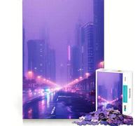 Puzzle Purple City pour Adultes, 1000 pièces, stimule la mémoire, se détend et s'amuse Bords précis Un Joli Cadeau (50x75cm)