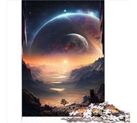 Puzzle Puzzle 1000 pièces Puzzles Dawn_of_Saturn_Landscape Puzzles en Carton pour Adultes et Enfants Idée Cadeau Puzzles Difficiles pour Adultes （26x38 cm）