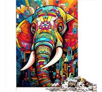 Puzzle Puzzle 1000 pièces Puzzles en Carton éléphant psychédélique pour Adultes et Enfants Idée Cadeau pour Enfants et Adultes de 9 Ans et Plus 1000 pièces (26x38 cm)