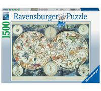 Ravensburger - Puzzle Adulte - Puzzle 1500 p - Mappemonde des Animaux fantastiques - 16003
