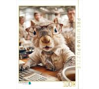 Puzzle · Puzzle Animalier avec é uil au Bureau | le collègue qui planifie tout et qui reste malgré tout… · 1000 pièces · Format assemblé 64 × 48 cm · CALVENDO Puzzle