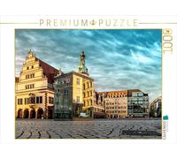 Puzzle · Puzzle de la Place du marché de Leipzig avec reflet | Place du Marché de Leipzig avec reflet, 1 000 pièces · 1000 pièces · Format assemblé 64 × 48 cm · CALVENDO Puzzle