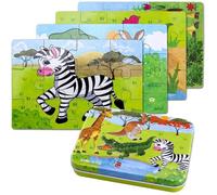 Puzzle - Puzzle Zebra - 4 niveaux de difficulté - Cadeau éducatif - Animaux en bois