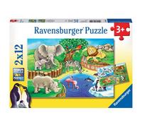PUZZLE Puzzles 2x12 p - Les animaux du zoo