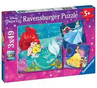 Ravensburger - Puzzle Enfant - Puzzles 3x49 p - Aventure des Princesses - Disney Princesses - Dès 5 Ans - 09350