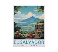 Puzzle Puzzles pour Adultes 1000 Pièces，Affiche de Voyage Vintage du Salvador, Amérique Centrale，Jouet Éducatif Loisirs Bricolage Jeu Cadeau Puzzle（38x26cm）-BF93