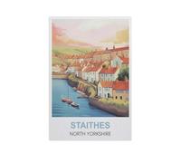 Puzzle Puzzles pour Adultes 1000 Pièces,Staithes, North Yorkshire,Jouet Éducatif Loisirs Bricolage Jeu Cadeau Puzzle(38x26cm)-FX14