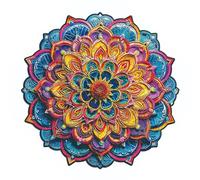 Puzzle, Puzzles pour Adultes, Puzzles en Bois, Puzzle De Luxe Unique en Forme De Mandalas De Fleurs avec des Pièces d'animaux, Jouet d'apprentissage De La Motricité Fine, Jeu Familial, Puzzle