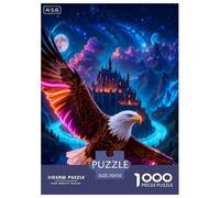 Puzzle Pygargue à Tête Blanche 1000 Pièces pour Adultes Et Enfants, Jeu D'Intelligence, Puzzles Château Nébuleuse, Home Decor, Idée Cadeau 70x50cm/1000pcs