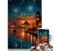 Puzzle Pyramide Ciel Étoilé 1000 Pièces pour Adolescents, Aidez Le Cerveau à Exercer, Jouets Addictifs pour Cultiver la Patience, Jeu de Défi Unique (50x75cm)
