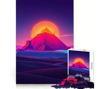 Puzzle Pyramide Coucher de Soleil pour Adultes, 1000 pièces, défi cérébral, Jouet Anti-Stress, décoration Murale Transparente (38x52cm)