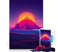 Puzzle Pyramide Coucher de Soleil pour Adultes, 1000 pièces, défi cérébral, Jouet Anti-Stress, décoration Murale Transparente (38x52cm)